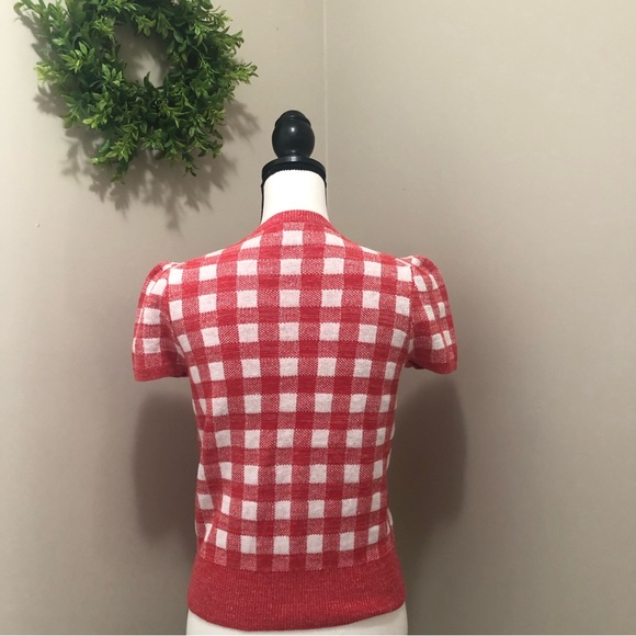 HP..🥳 POLO Ralph Lauren Linen Blend Gingham Knit Top - Picture 7 of 11